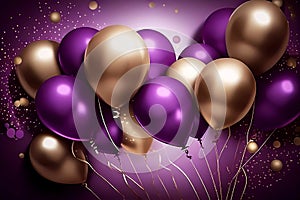 Balloons festive background. Generative ai