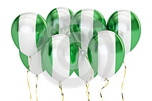 Balloons with flag of Nigeria, holyday concept. 3D rendering