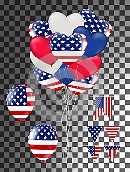 Balloons Flag USA independence day , background. ,4th july independence day card vector illustration