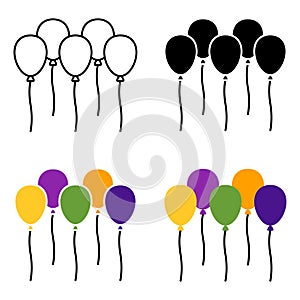 Balloons in flat style isolated