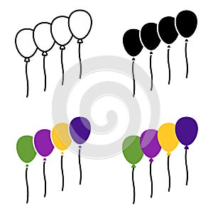 Balloons in flat style isolated