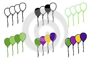 Balloons in flat style isolated