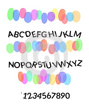 Balloons font Alphabet