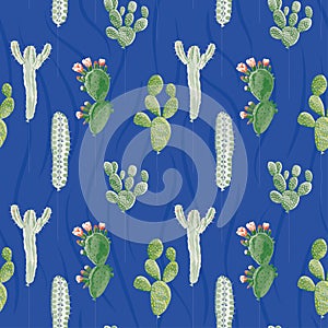 Balloons in form of cactus blue background