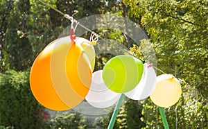 Balloons for games in a childhood garden party