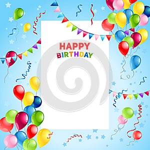Balloons Happy Birthday card template