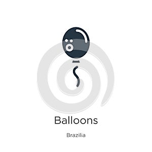 Balloons icon vector. Trendy flat balloons icon from brazilia collection isolated on white background. Vector illustration can be