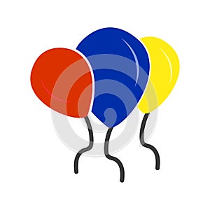 Balloons icon on a white background, vector lustration