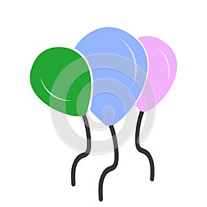 Balloons icon on a white background, vector lustration