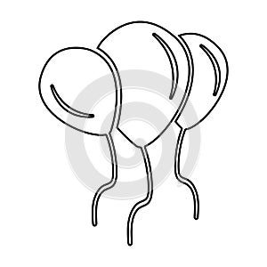 Balloons icon on a white background, vector lustration