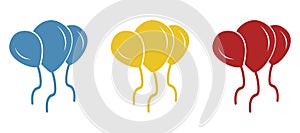 Balloons icon on a white background, vector lustration