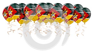 Balloons with Mozambican flag, 3D rendering