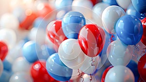 Balloons in national flag colors. Balloons in red, blue, white