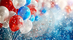 Balloons in national flag colors. Balloons in red, blue, white