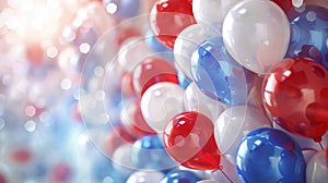 Balloons in national flag colors. Balloons in red, blue, white