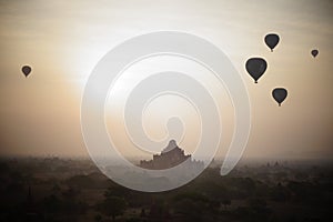 Balloons and pagodas photo