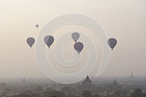 Balloons and pagodas photo