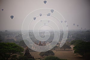 Balloons and pagodas photo