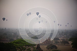 Balloons and pagodas photo