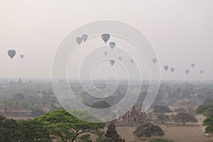 Balloons and pagodas photo