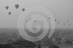 Balloons and pagodas photo