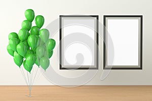 balloons with poster