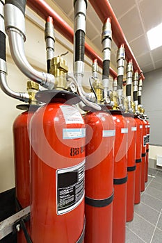 Balloons of powerful industrial fire extinguishing system.