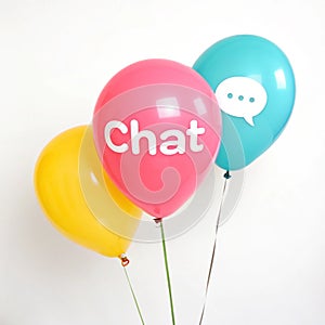 Balloons Speech Bubble Chat isolated on white background photo