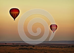 Balloons at Sunrise, Kenya