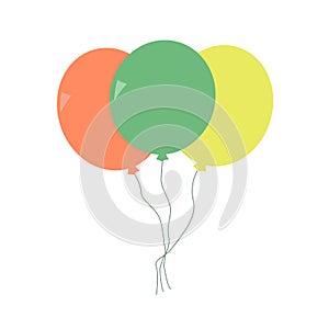 Balloons. Three balloons. Multicolored balls
