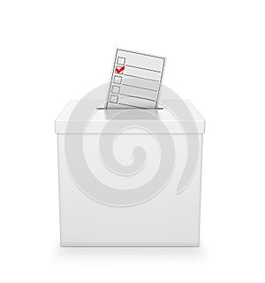 Ballot box with Ballot paper.