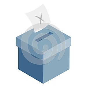 Ballot box with ballot paper