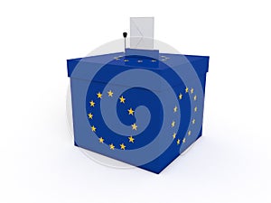 Ballot box with europe flag