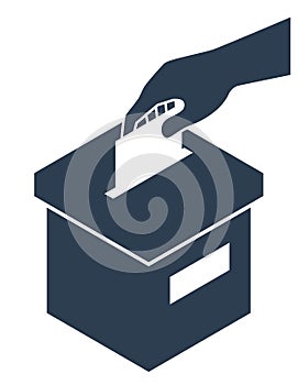 Ballot-Box and Hand With a List of Paper