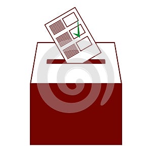 Ballot box icon. Vector of a ballot box for election. Box for votes on voting photo