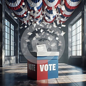 Ballot box set up ready for the voting masses