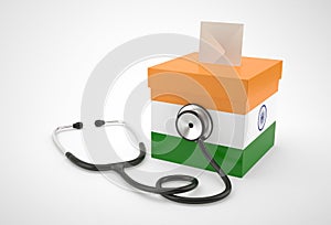 Ballot box and stethoscope for India