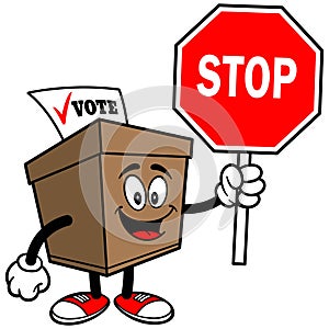 Ballot Box with Stop Sign