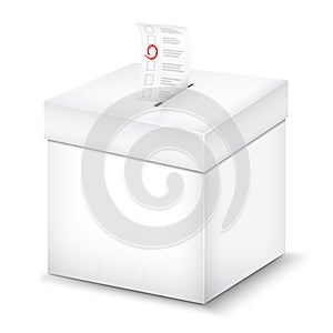 Ballot Box On White.