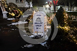 Ballot drop box in front of the Benton County Courthouse, Oregon