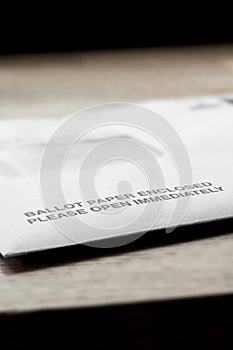 Ballot paper postal vote letter for the Local Elections in England.