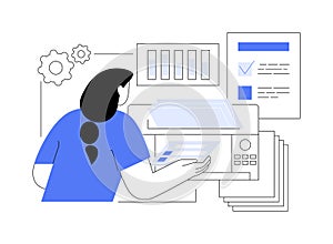 Ballot scanning abstract concept vector illustration.