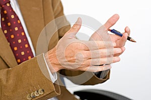 Ballpen in hands photo