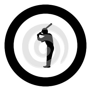 Ballplayer icon black color in circle photo