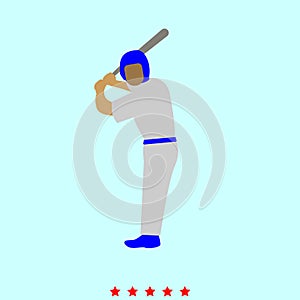 Ballplayer set it is color icon . photo