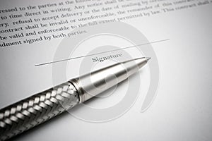 Ballpoint Pen with Contract photo