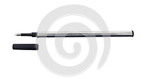 Ballpoint pen with cover refill isolated on white background. Pen refill isolated