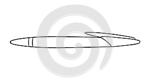 Ballpoint pen line icon. Vector colored stationery, writing materials, office or school supplies isolated on white background.
