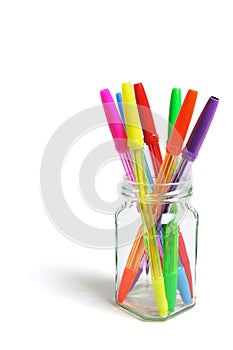 Ballpoint Pens in Glass Jar