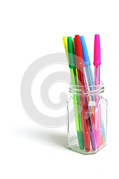 Ballpoint Pens in Glass Jar